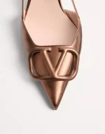 Valentino Vlogo Signature Slingback Pump In Laminated Nappa Leather 80Mm - Image 3